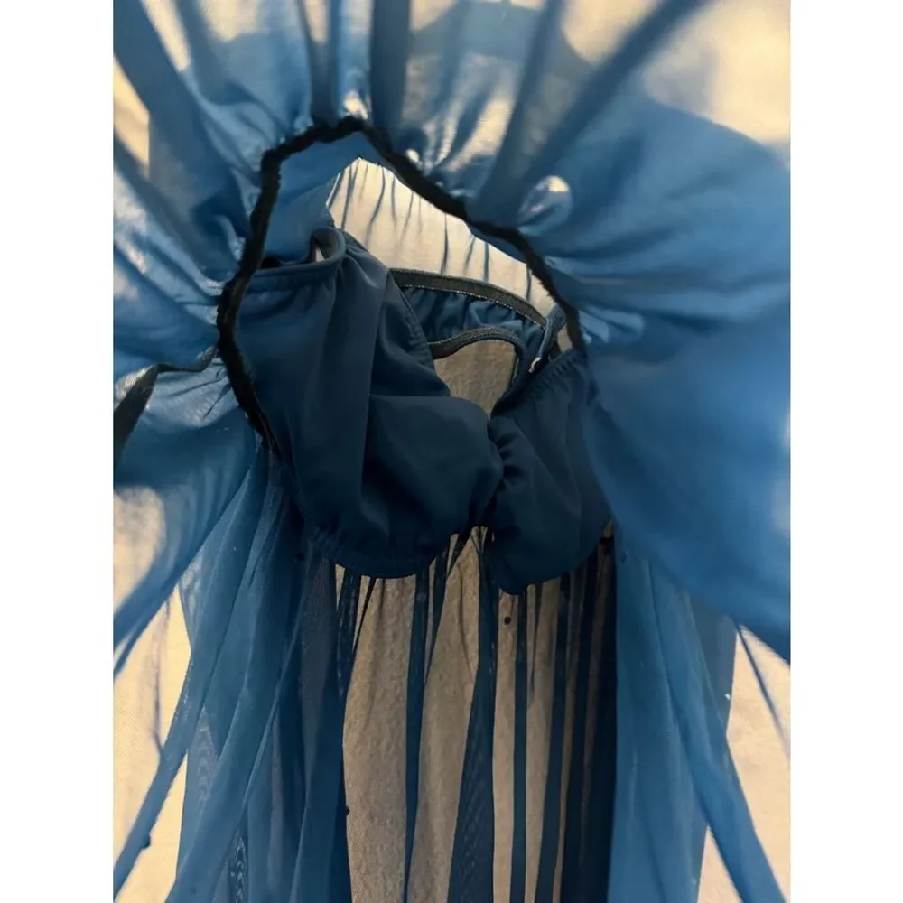 Kelle dance costume blue 2 piece babydoll dress RAINDROPS 8451 MA-Medium adult